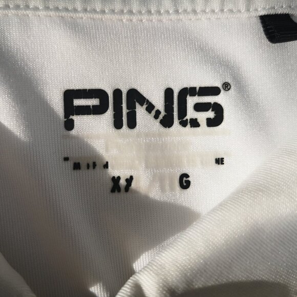 Ping Performance Men's Size XXL White w/ Green & Blue Pattern Golf / Polo Shirt - Picture 3 of 11